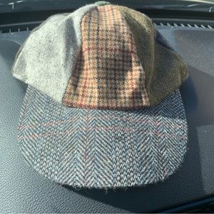 Hanna Hats Donegal Mens Wool Patchwork Baseball Cap Sz M Made in Ireland